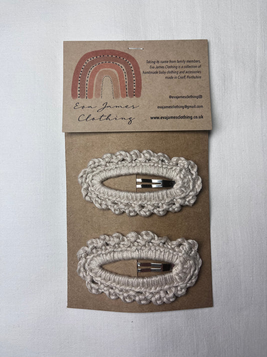 Lace Trim Hair Clips (Set of 2)